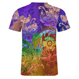 Embossed Flower Pattern Cotton T-Shirt 3
