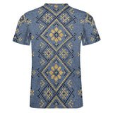 Unisex Blue Denim Pattern Cotton T-Shirt