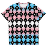 Transgender Flag Color Argyle T-shirt