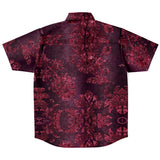 Embossed Claret Velvet Button Down Shirt 10