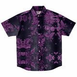 Embossed Purple Velvet Button Down Shirt 7