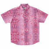 Embossed Pink Velvet Button Down Shirt 2