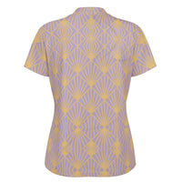 Rose Gold Sunburst Stand Up Collar Polo