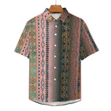 Tribal Pattern Faux Linen Shirt with pocket 4