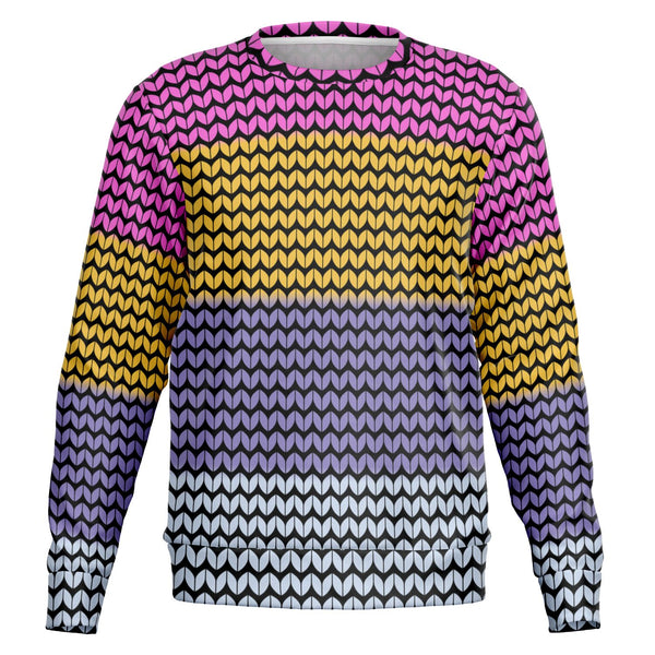 Color Palette Knit Effect Sweatshirt