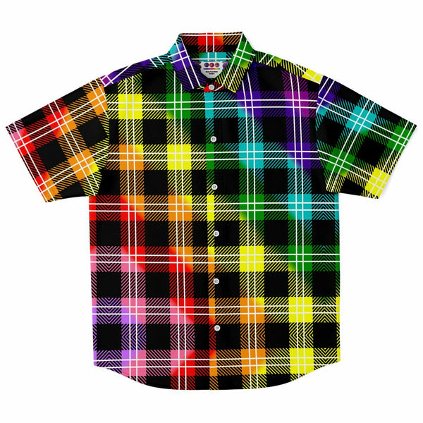 Rainbow Plaid Button Down Shirt