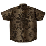 Embossed Black Velvet Button Down Shirt 8