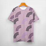 Unisex Half Rainbow Pattern Big Print Cotton T-Shirt