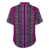 Tribal Pattern Faux Linen Shirt with pocket 6