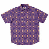 Violet Dahlia Wave Circle Button Down