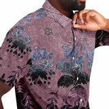 Embossed Lavender Velvet Button Down Shirt 6