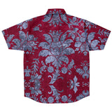 Embossed Red Velvet Button Down Shirt 2