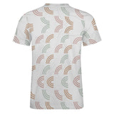 Unisex Half Rainbow Pattern Cotton T-Shirt