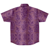 Embossed Purple Velvet Button Down Shirt 5