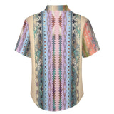 Tribal Pattern Faux Linen Shirt with pocket 10
