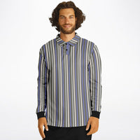 Multicolor Striped Long Sleeve Polo