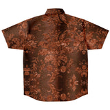 Embossed Russet Velvet Button Down Shirt 7