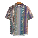 Tribal Pattern Faux Linen Shirt with pocket 9