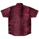 Embossed Claret Velvet Button Down Shirt 8