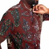 Linen Pattern Embossed Button Down Shirt 4