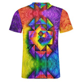 Rainbow Pride Abstract Geometric Cotton T-Shirt