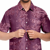 Embossed Pink Velvet Button Down Shirt 4