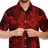 Embossed Claret Velvet Button Down Shirt 7