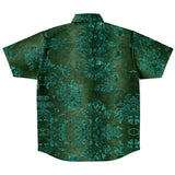 Embossed Teal Velvet Button Down Shirt 8