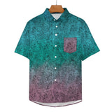 Gradient Texture Pattern Faux Linen Button Down Shirt with chest pocket 18