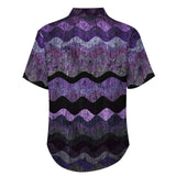 Wavy Bark Texture Pattern Faux Linen Button Down Shirt with chest pocket