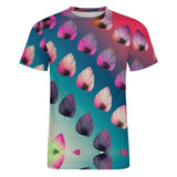 Gradient Leaves Pattern Cotton T-Shirt 8