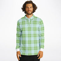 Lemon Water Plaid Long Sleeve Polo