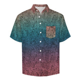 Gradient Texture Pattern Faux Linen Button Down Shirt with chest pocket 12