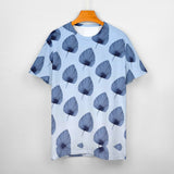 Gradient Leaves Pattern Cotton T-Shirt 15