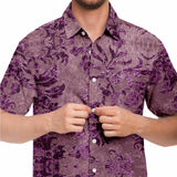 Embossed Lavender Velvet Button Down Shirt 3