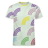 Unisex Half Rainbow Pattern Big Print Cotton T-Shirt