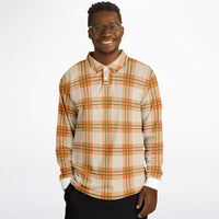 Nature Tunes Plaid Long Sleeve Polo