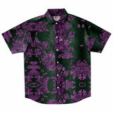 Embossed Purple Velvet Button Down Shirt 10