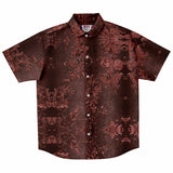 Embossed Russet Velvet Button Down Shirt 8