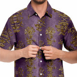 Embossed Gold Velvet Button Down Shirt 3