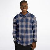 Gentleman Plaid Long Sleeve Polo