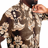 Embossed Champagne Velvet Button Down Shirt 7