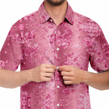 Embossed Pink Velvet Button Down Shirt