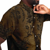 Embossed Black Velvet Button Down Shirt 9