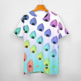 Gradient Leaves Pattern Cotton T-Shirt 13