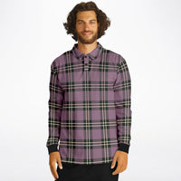 Soft Punk Plaid Long Sleeve Polo