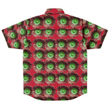 Red & Neon Flower Button Down Shirt