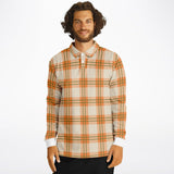 Nature Tunes Plaid Long Sleeve Polo