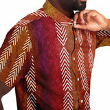 Gradient Velvet Arrow Button Down Shirt