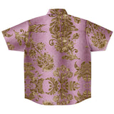 Embossed Gold Velvet Button Down Shirt 10